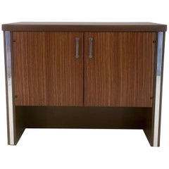 Modernist Chrome and Walnut Cabinet by Broyhill Premier
