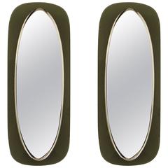 Pair of Italian Shield Form Mirrors with Murano Glass Frames, Max Ingrand 7