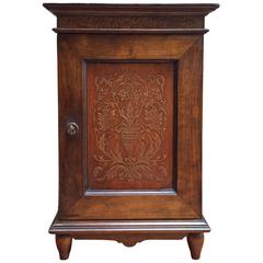 Petite Hand-Carved Walnut French Provincial Cabinet