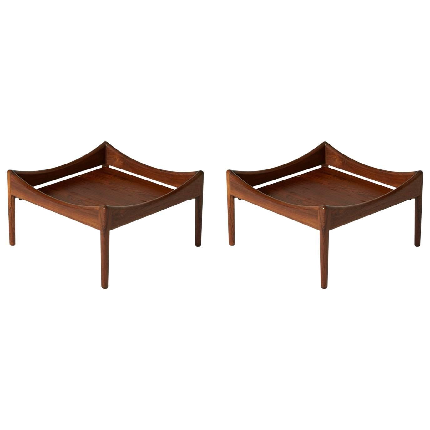 Kristian Vedel "Modus" Danish Rosewood Side Tables, circa 1960, Pair