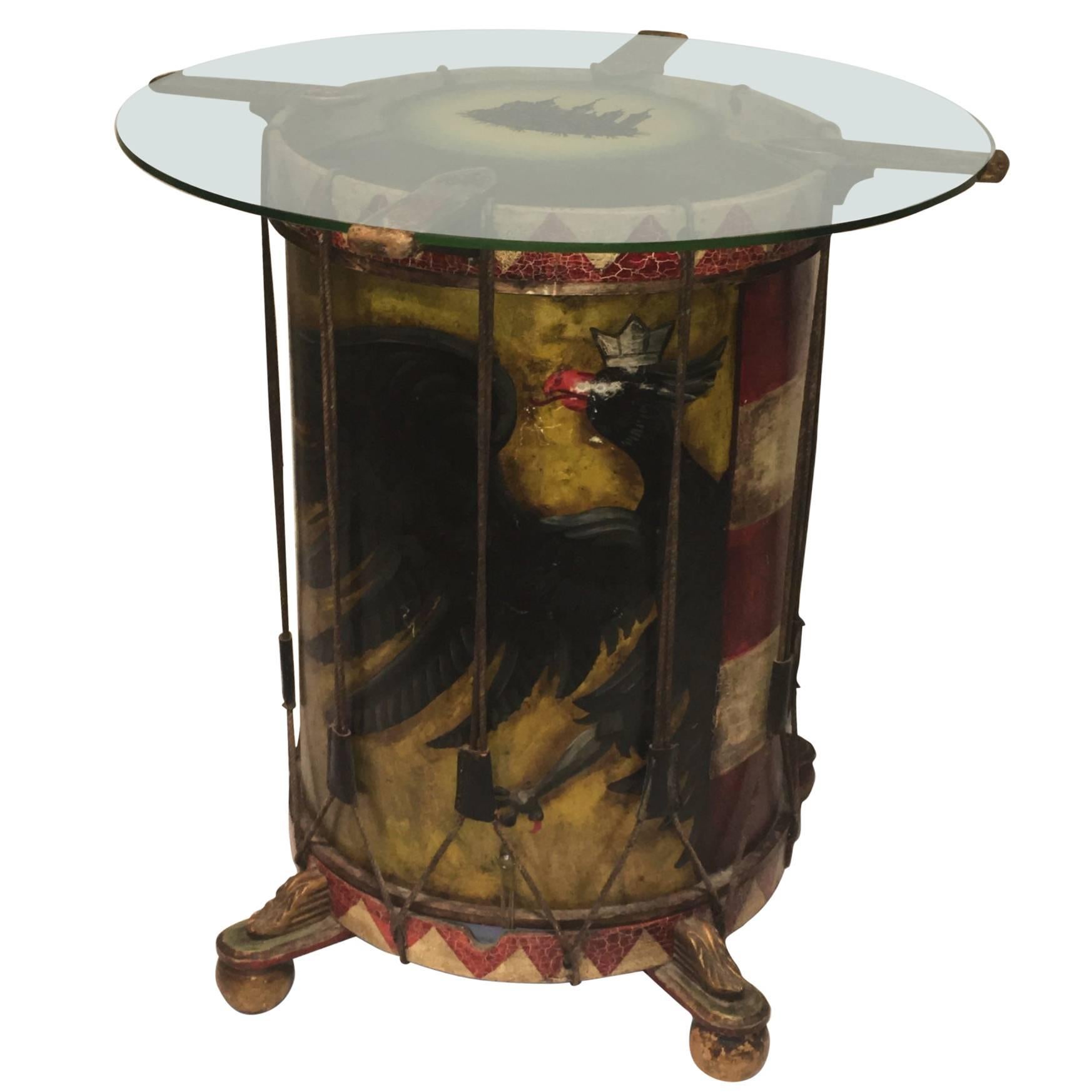 Vintage Nuremberg City Guard Drum Table, Dated 1938 For Sale