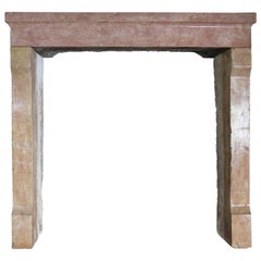 Original Contemporary French Antique Fireplace in Marble-Stone, Paris, 1800s