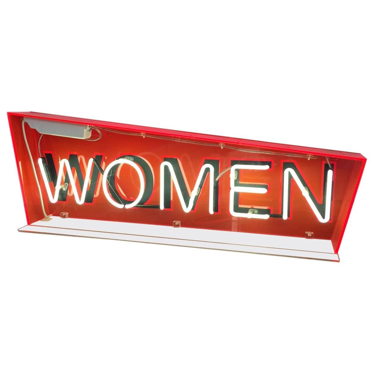 Vintage Neon Women Restroom Changing Room Bathroom Sign Advertising Reclamation