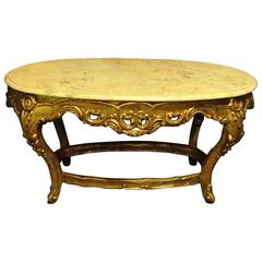 Antique Marble Topped Gilt Coffee Table