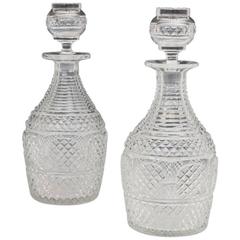 Elaborately Cut Pair of Late Victorian Magnum Decanters