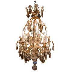 French Louis XV Style, Gilt Bronze and Crystal Chandelier Sign by Baccarat