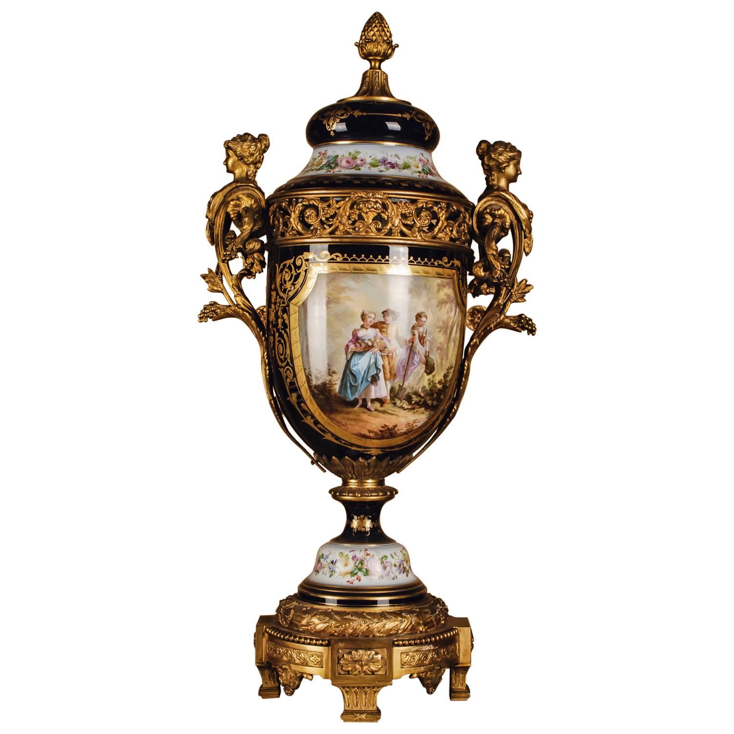 19th Century Louis Seize Style Napoleon III Sèvre Porcelain Vase