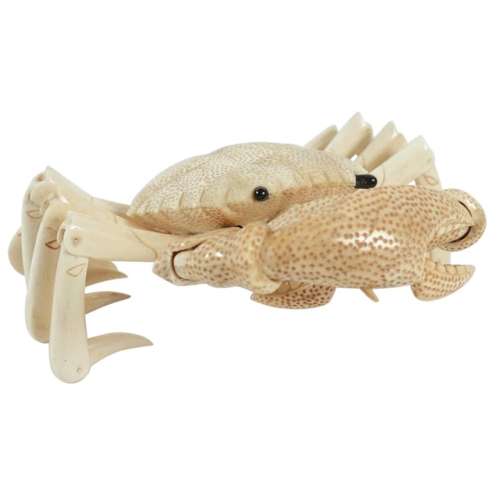 Crab Sculpture in Bone