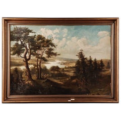 Peinture à l'huile d'un paysage du 19e siècle