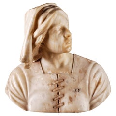 Early 20th Century Alabaster Bust Jeanne D´Arc Signed A. Pascal 1923