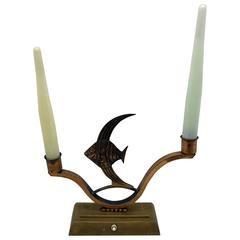 French, Art Deco Copper Table Lamp 9