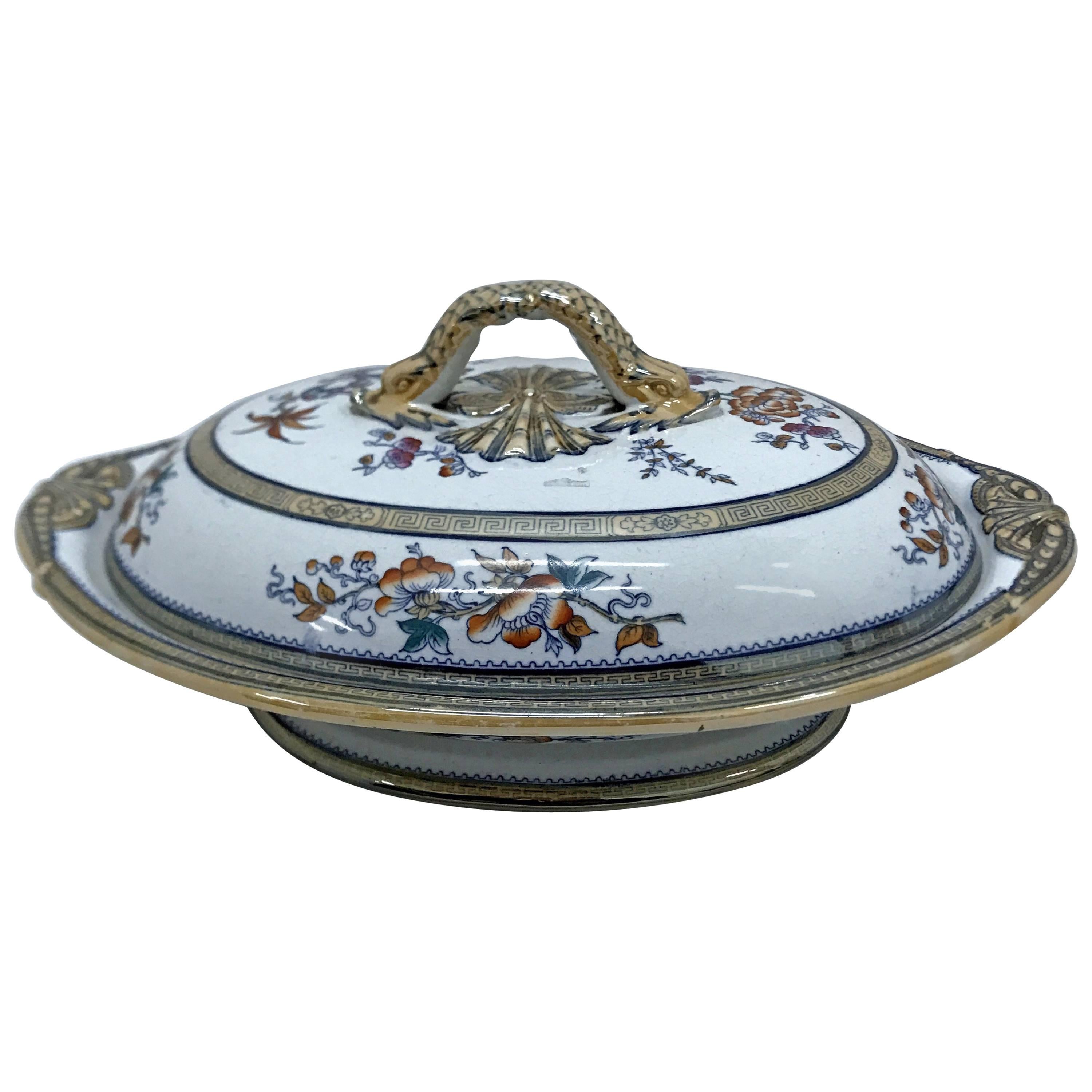 Victorian British Oval Ceramic  Soup Tureen, 1842-1883