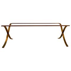 Barcelona Style Brass Finish Table or Bench Base