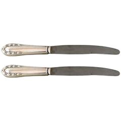 Two Pieces Georg Jensen Lily of the Valley Silver Dinner Knives