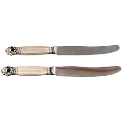 "Acorn" Silver Cutlery Georg Jensen Two Fruit Knives