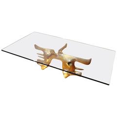 Gilt Bronze Coffee Table, 1973 by Victor Roman 12