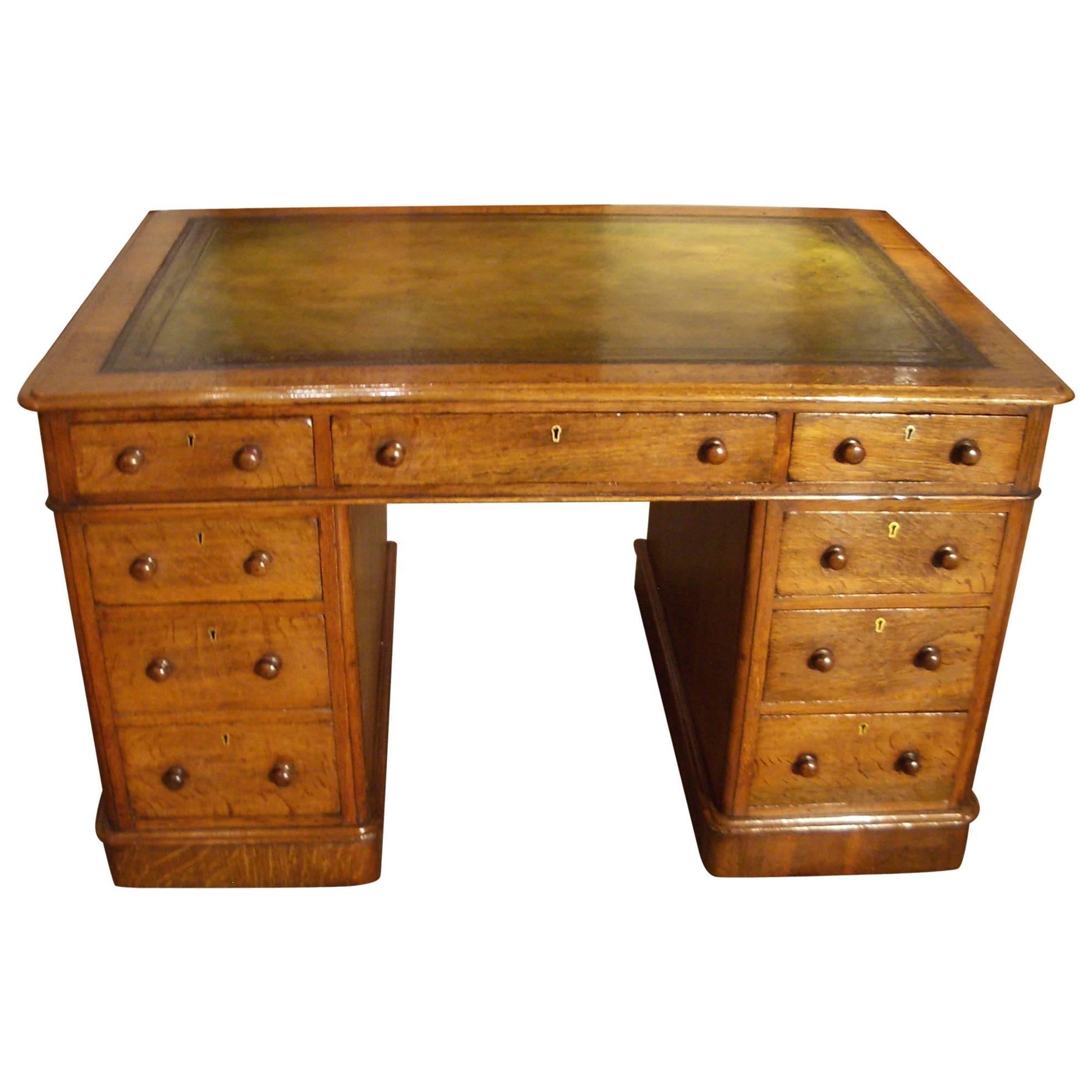19th Century Early Victorian Oak Desk