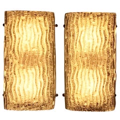 Pair of Kalmar Texured Glass Sconces or Wall Lights, 1950's