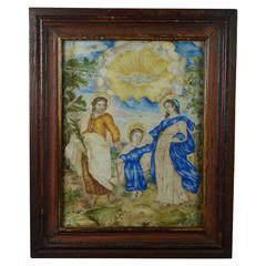 18th Century Gouache Painting Religious Icon Baroque, circa 1700 Louis XIV 5