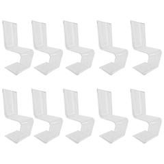 Set of Ten Acrylic 'Flou' Dining Chairs by Twentieth Studio