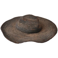 Early 20th Century Woven African Hat from Cameroon