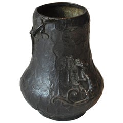 Antique Late 18th Century German Bronze Vase with Scaling Dragons