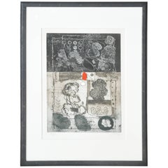 Mid-Century French Etching Untitled, Numbered and Signed