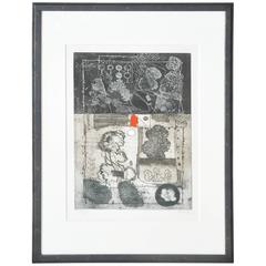 Mid-Century French Etching Untitled, Numbered and Signed 5
