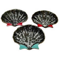 1950'S French Pottery Oyster Dish Set/3 By, Luc Vallauris