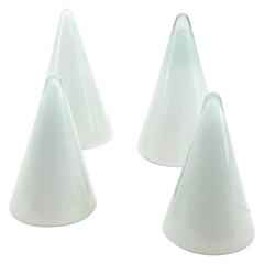 Set of four Different Size Glass Cone Opalescent  Table Lamps