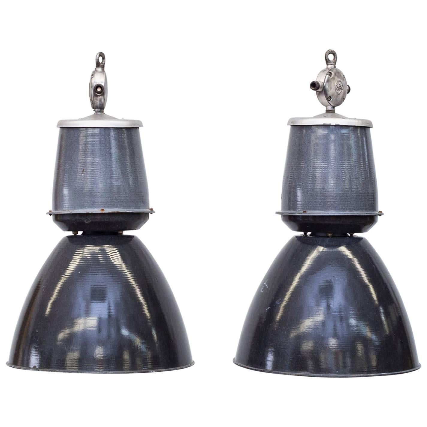 Huge Two-Toned Industrial Factory Lamps