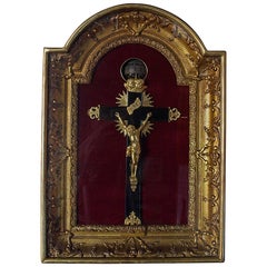 Extremely Rare French Crucifix Wall Rotary Clock