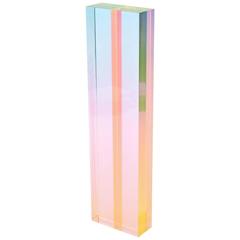 Signed Vasa Vintage Lucite Tower Sculpture Entitled Pastel Ombre