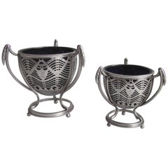 Important Pair of George III Baskets in Sizes, of Very Unusual Design