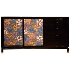 Harvey Probber Cabinet with Jewelry Enamel Doors