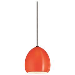Orange and Nickel Golf ST Suspension Light Pendant by Toso & Massari for Leucos