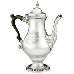 Extremely Fine George III Coffee Pot Made in London in 1772 by John Deacon