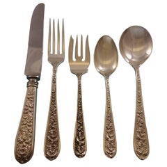 Corsage by Stieff Sterling Silver Flatware Set for 12 Service 50 Pieces For  Sale at 1stDibs