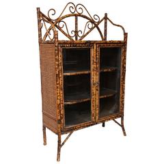 Antique 19th Century English Bamboo Cabinet or Bookcase
