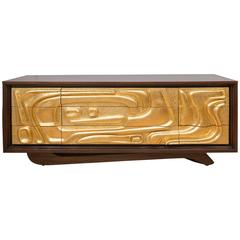 Brutalist Gold Gilt Dresser 7
