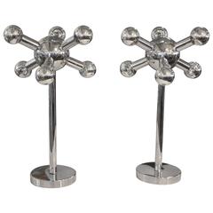 Pair of Sonneman Sputnik Lamps in Working Order 8