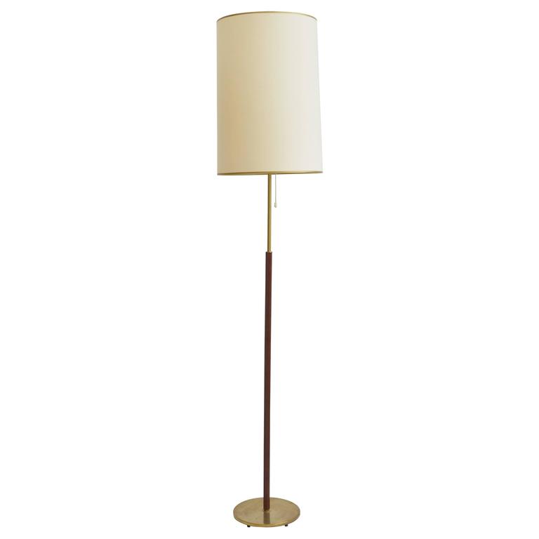 Vintage Brass And Leather Floor Lamp Mid Century France At 1stdibs Vintage Brass And Leather Floor Lamp Mid Century France For