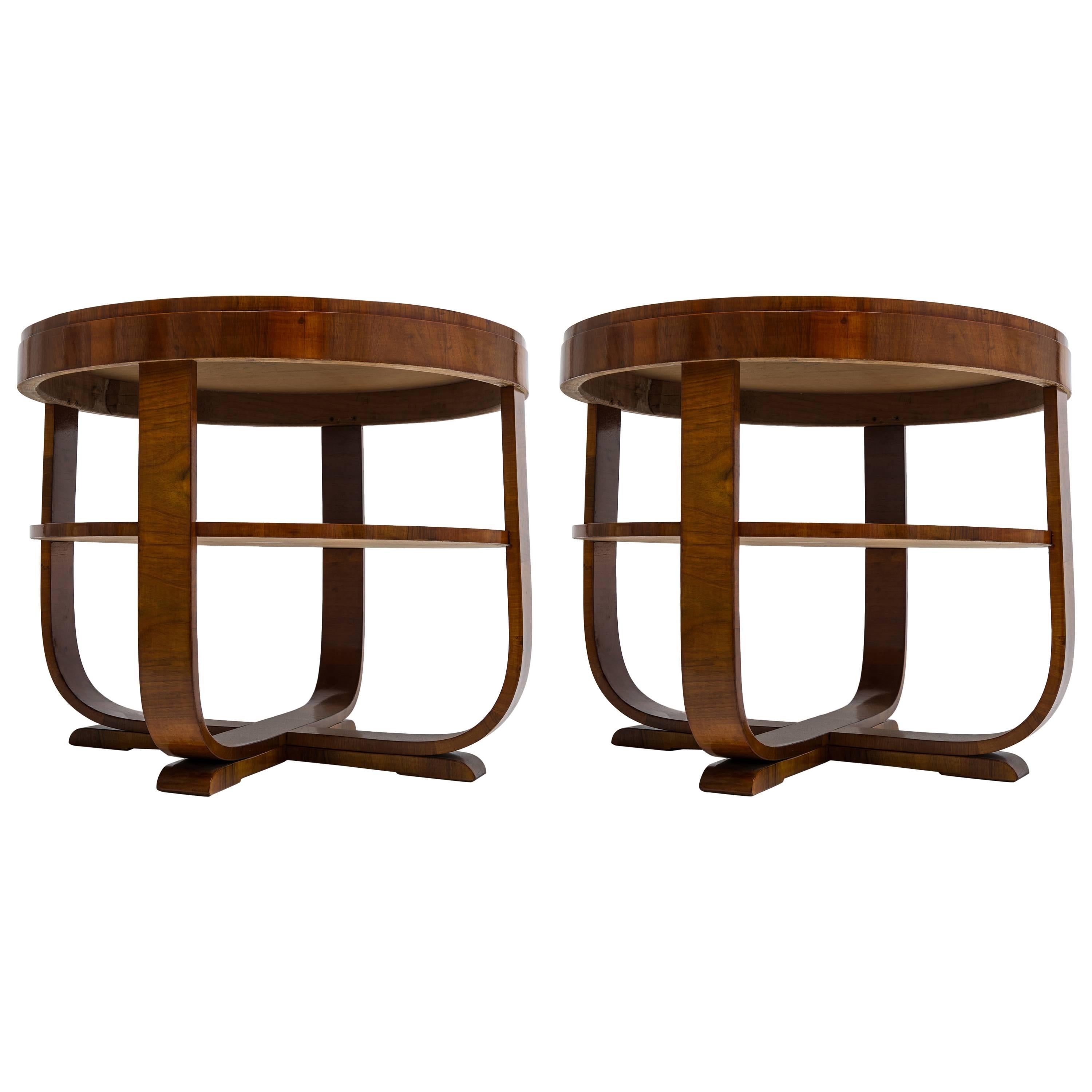 1532/M, pair of beautiful déco side tables.