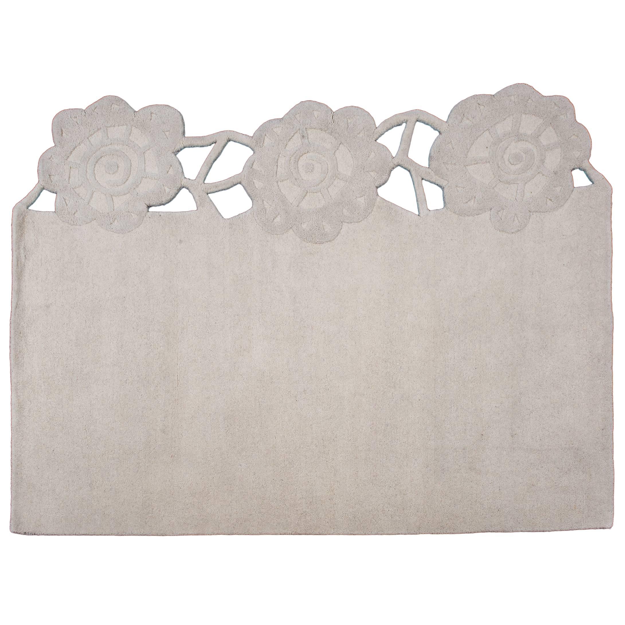 Minimal Modern Carpet "Snow Rose", ideal for Bed Bottom