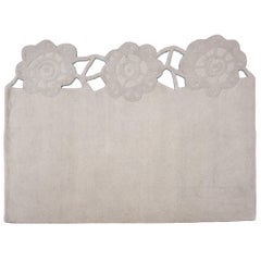 Vintage Minimal Modern Carpet "Snow Rose", ideal for Bed Bottom
