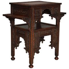 19th Century Anglo-Indian Padouk Two-Tier Freestanding Occasional Table