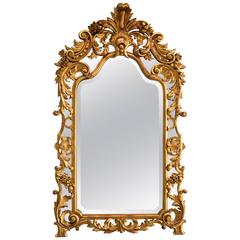 Large Highly Decorative Mid-19th Century Italian Giltwood Mirror 3