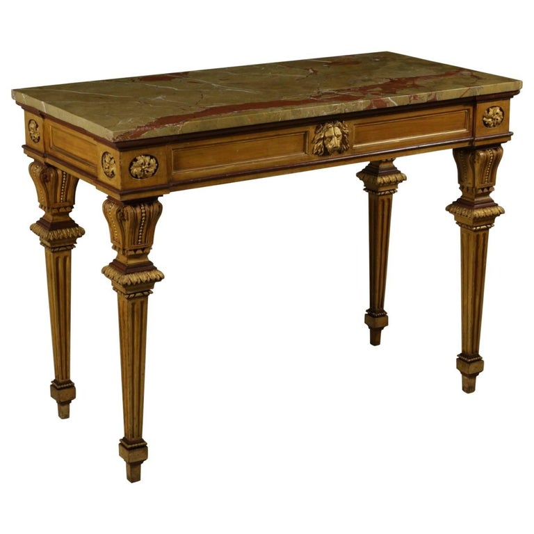 Neoclassical Late 18th Century Italian Lacquered Wood Wall Table For Sale  at 1stDibs