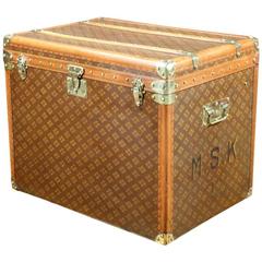 1930s Aux Etats Unis French Monogram Steamer Trunk 8