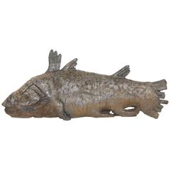 Glazed Terracotta Statue of a Coelacanth Fish